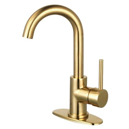KINGSTON BRASS Kingston Brass LS8433DL Fauceture Concord Single-Handle Bathroom Faucet with Push Pop-Up; Brushed Brass LS8433DL